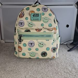 Loungefly Star Wars Macaron Characters Allover Print Mini Backpack